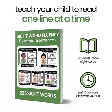 Sight Word Fluency: Pyramid Sentences - teach your child to read one line at a time, 225 sight words, 10 minutes a day
