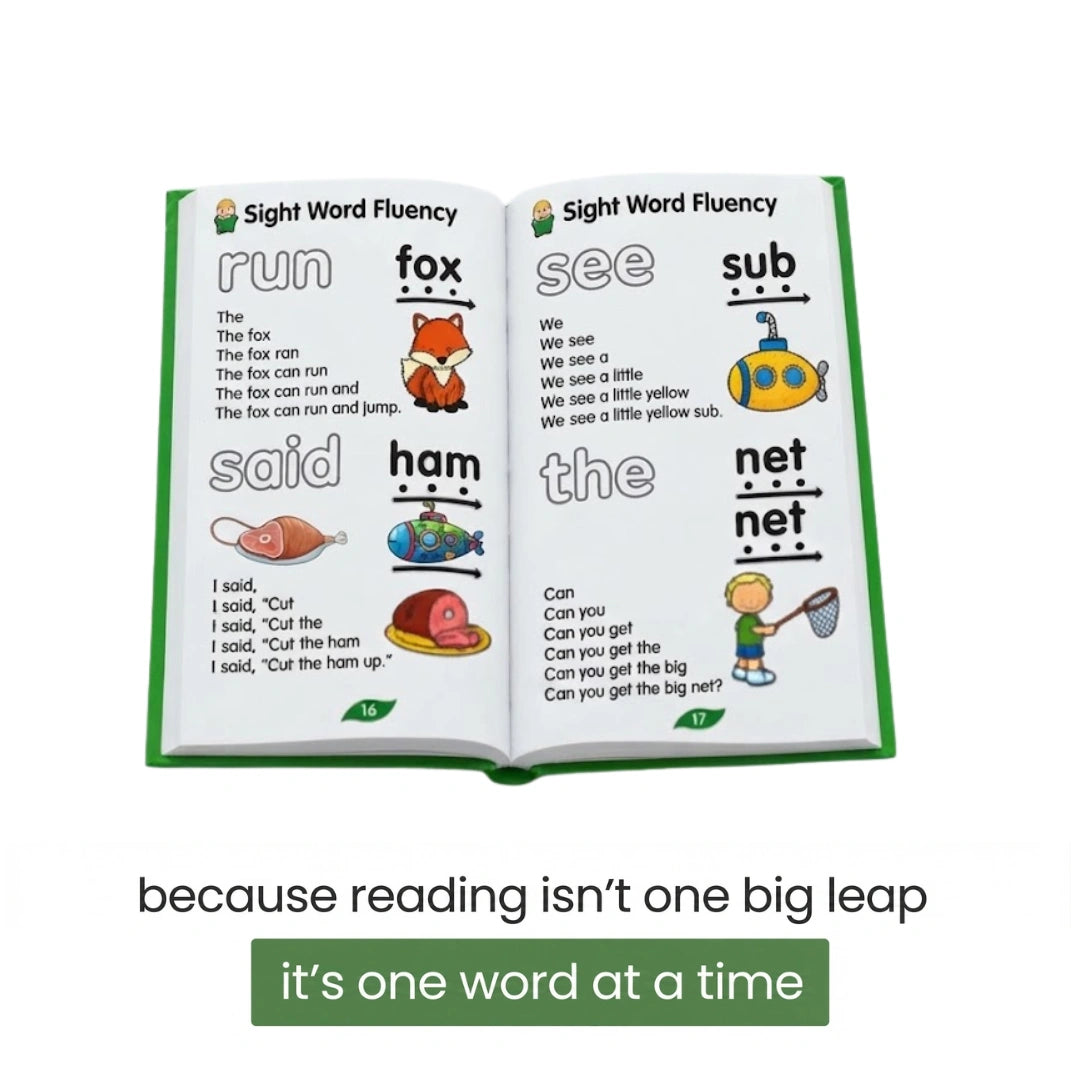 Inside the book - pyramid sentences building one word at a time